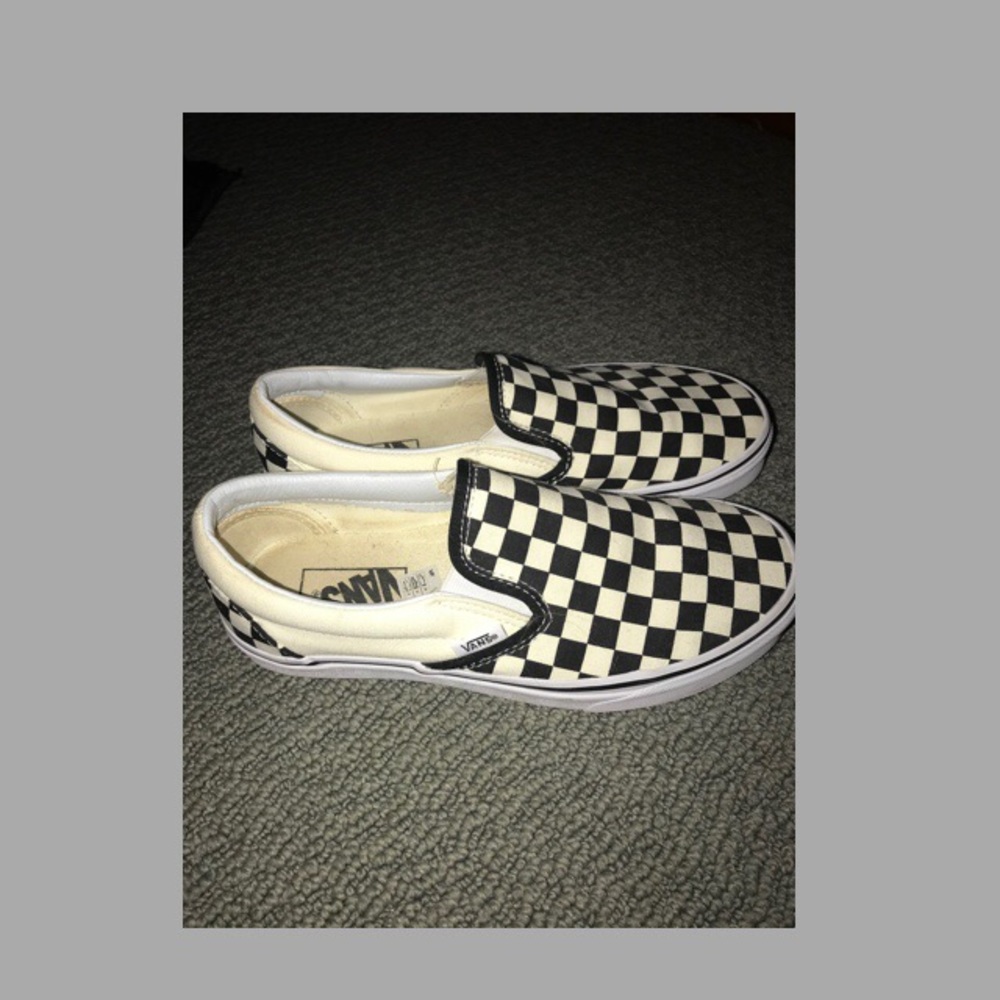Checkered Vans, never worn, brand new